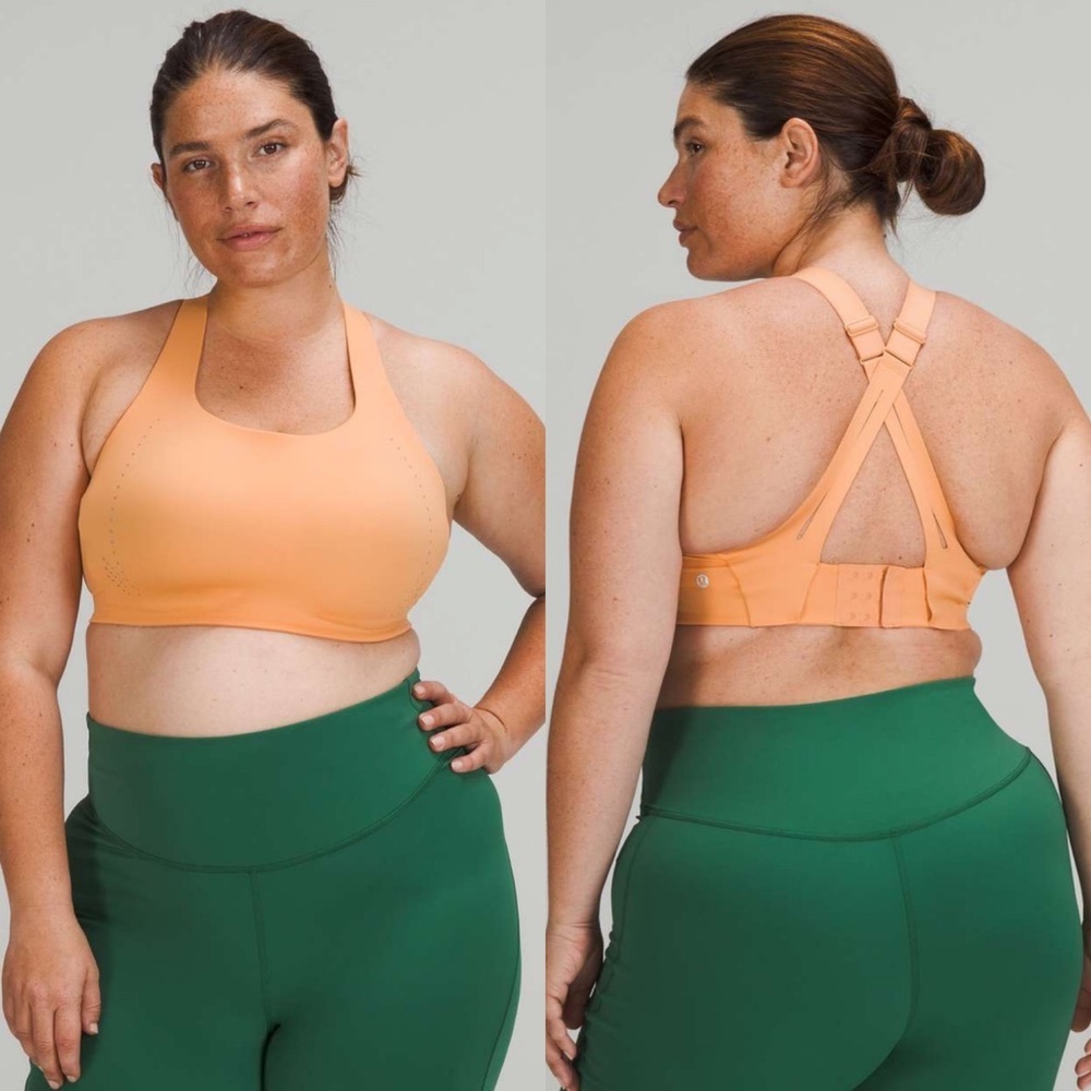 Lululemon 2022 Air Support Bra Warm Apricot Orange Size 36 DDD or‎ 36F Running